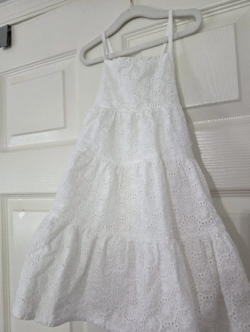 Joie White Eyelet Tiered Sundress for Kids